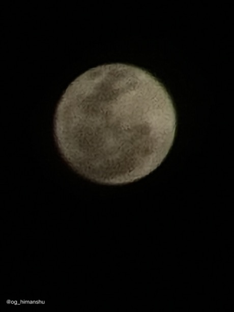 Close-up of the moon, shot on a phone